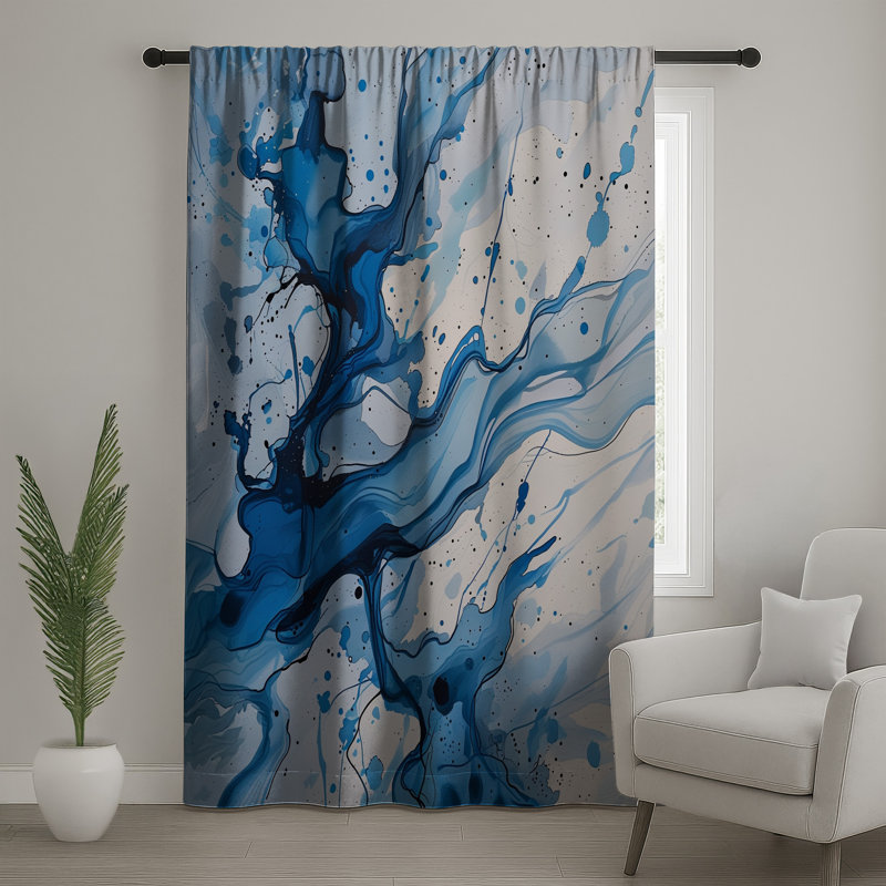 Rideaux abstraits, voilages et voilages abstraits - 1 panneau, 50" x 92" - 1 Panel, Blockout