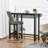 Modern Bar Table Accent Console Serving Buffet with Side Storage Shelf