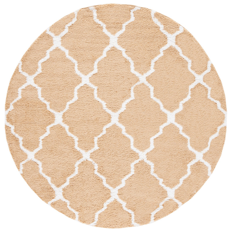 Berber Shag Performance Geometric Rug, Round 7'