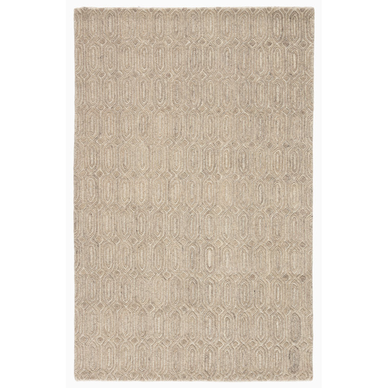 Bierce Wool Geometric Area Rug in Beige