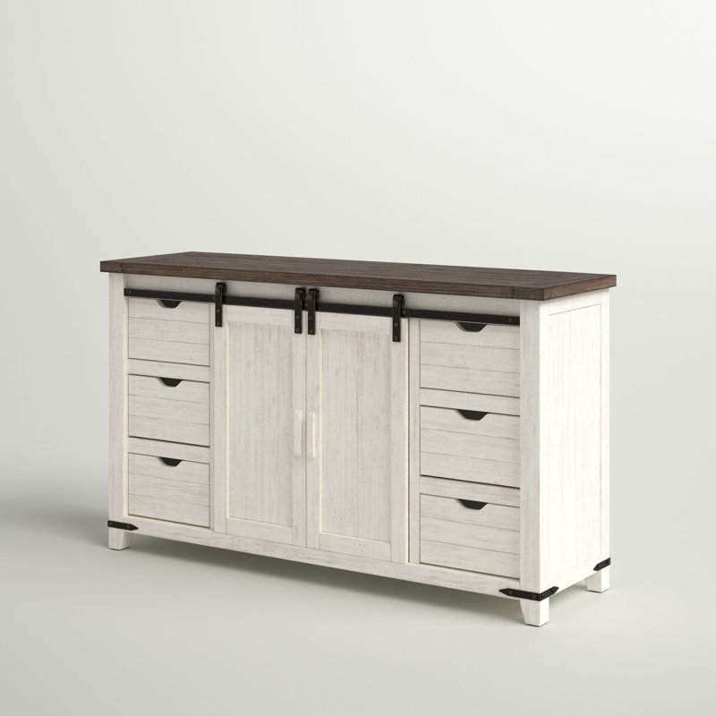 Karley 60'' Solid Wood Sideboard, Vintage White
