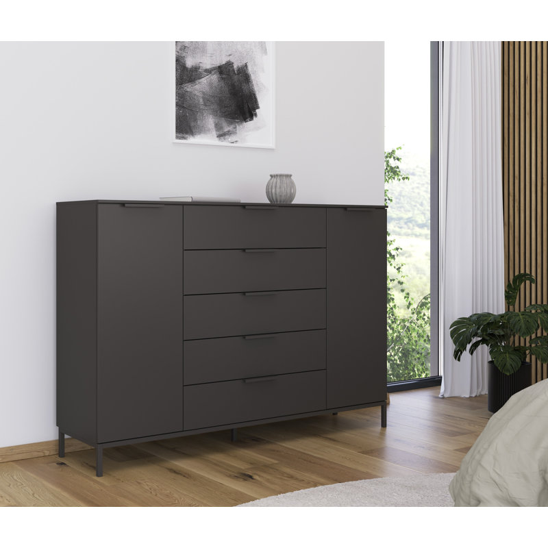5 - Drawer Chest of Drawers, Graphite