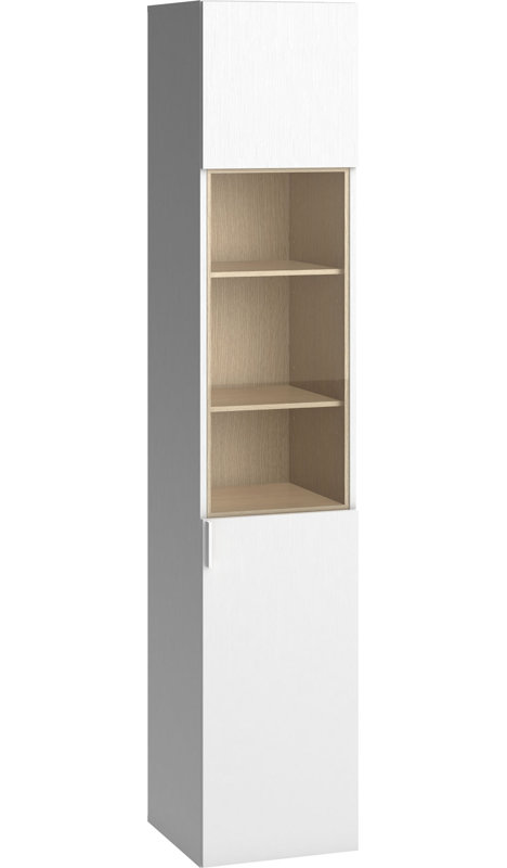 Reba Display Cabinet, White/Oak
