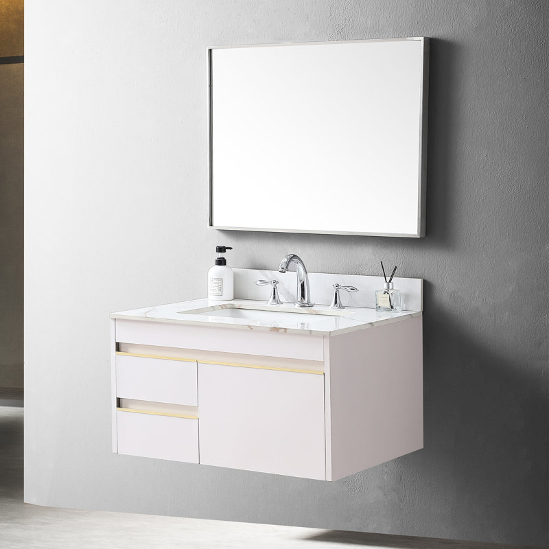 31inch Bathroom Vanity Top Gold, Sintered Stone, Undermount Ceramic Sink, Backsplash, Magnificent 31" Gold Stone Top, With Fits 30-in Cabinet, Wonderful Design