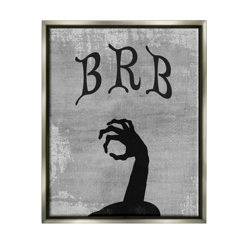 BRB Zombie Graveyard sur impression sur toile, Cadre flottant gris lustré, H 31 po x l 25 po x P 1,7 po