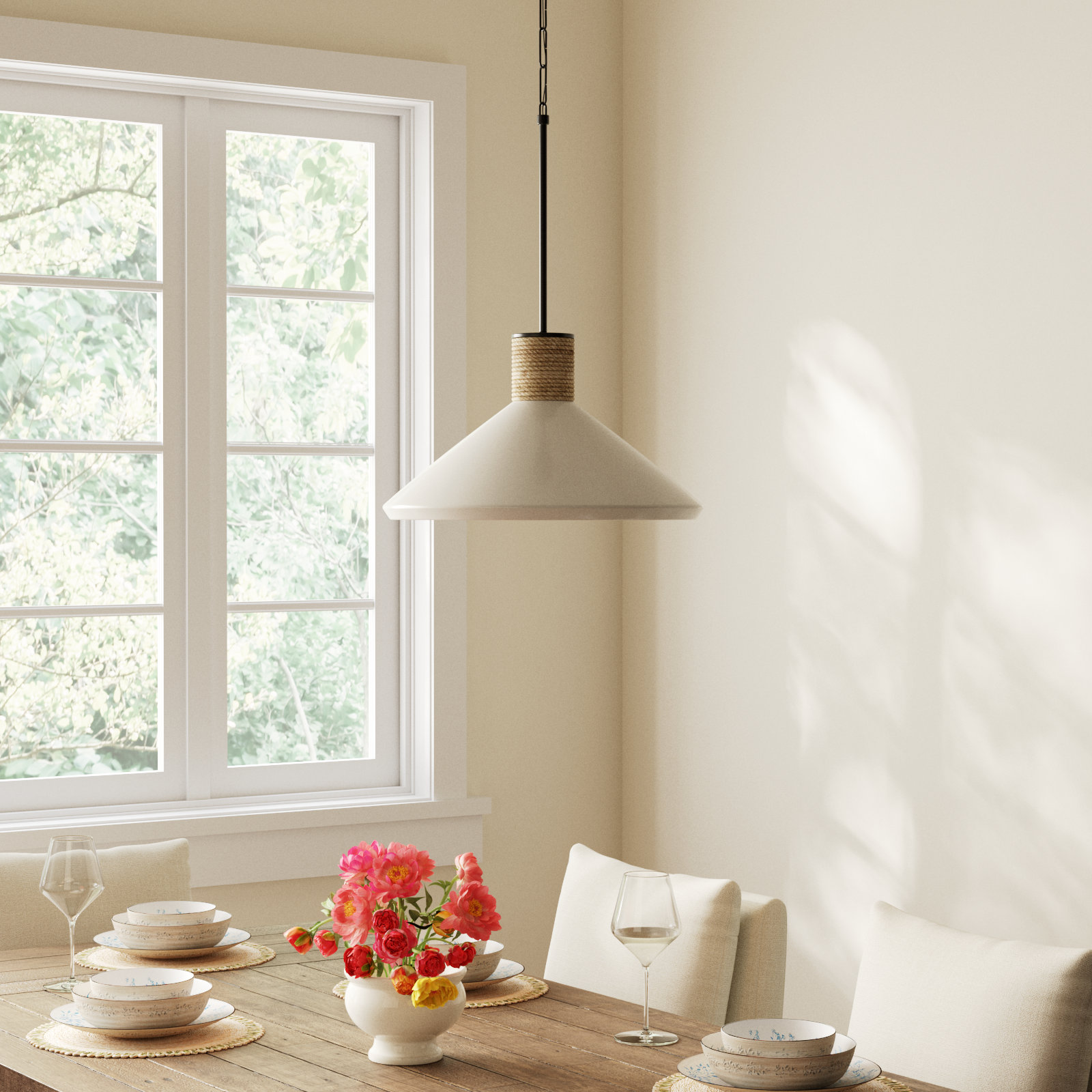 Gwenelle Single Light Ceramic Dimmable Pendant
