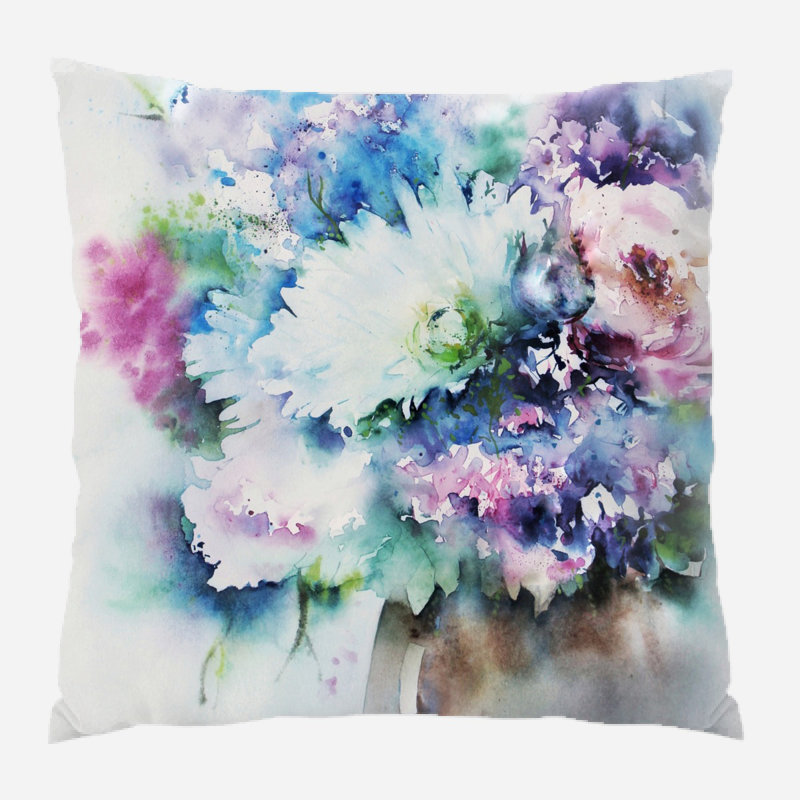 Coussin watercolour Catarina, Microsuède, Intérieur