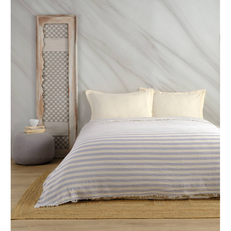 Couvre-lit Kafthan, Denim / Gris