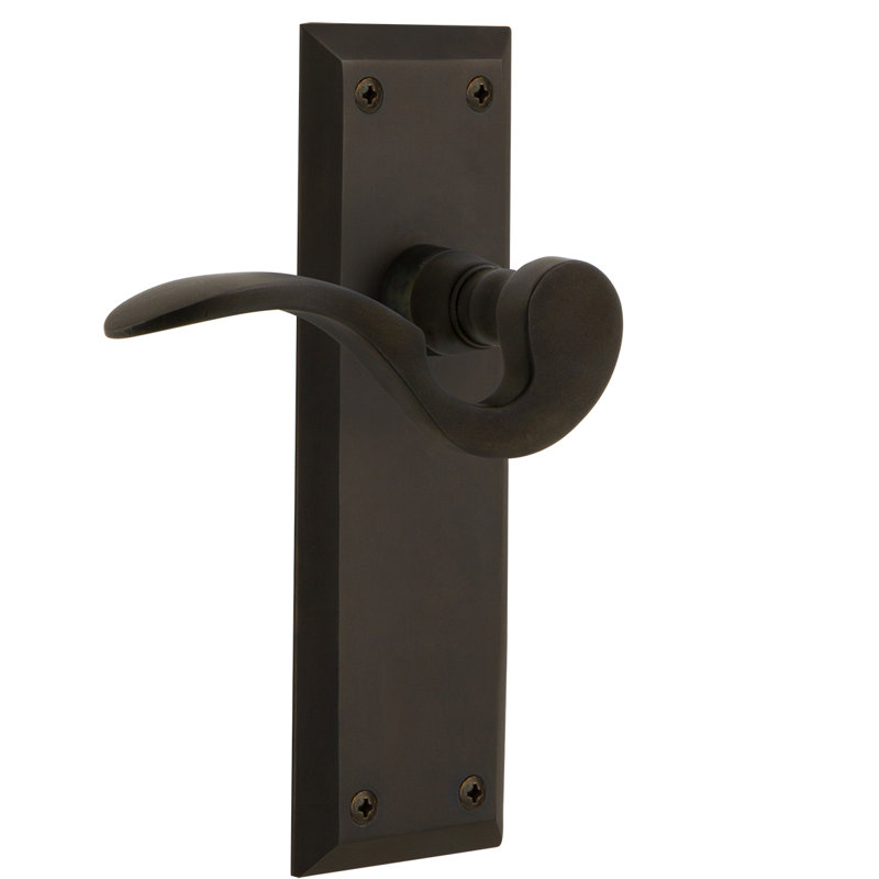 New York Plate Passage (Hall & Closet) with Manor Lever, Oil-Rubbed Bronze, 2.75"