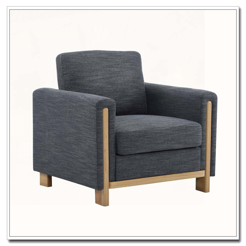 Fauteuil rembourré en tissu, Gris anthracite