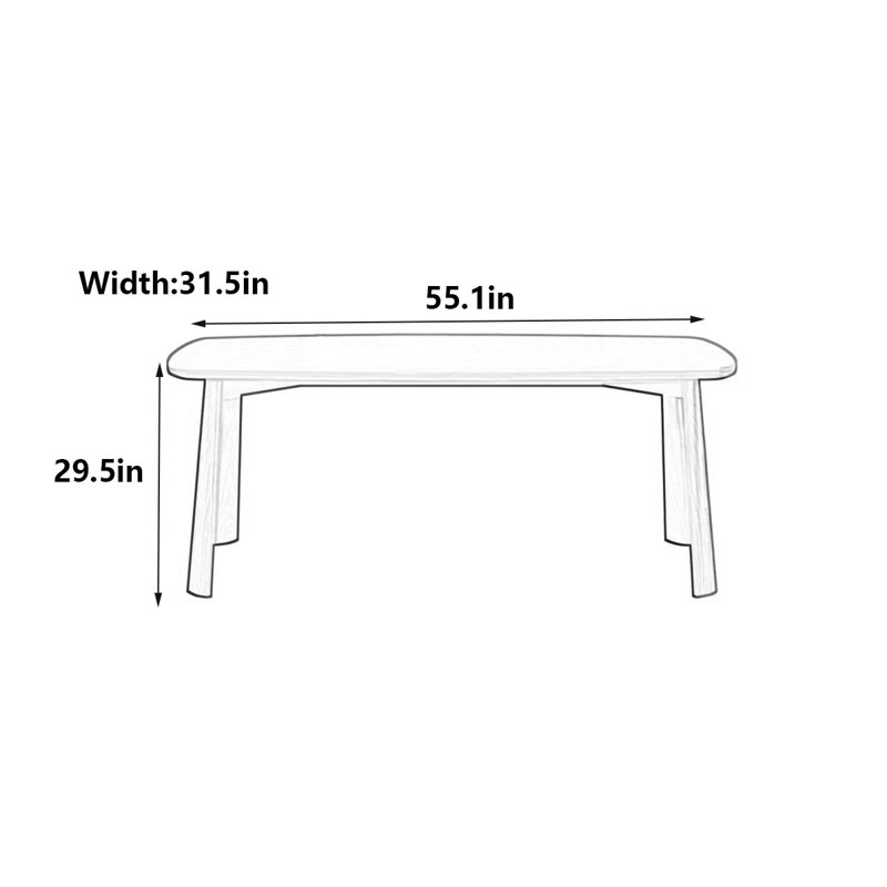 Table de salle à manger Modern, H 29,5 po x L 31,5 po x l 55,1 po