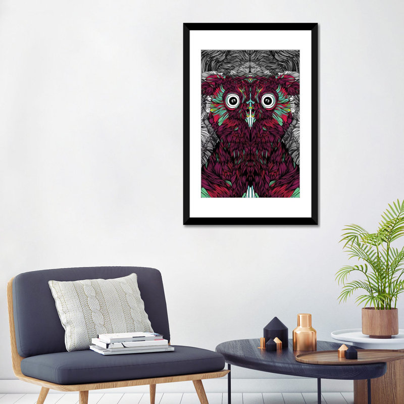 «Owl You Need Is Love» par Danny Ivan - reproduction d'art sur toile tendue, H 32 po x l 24 po x P 1 po, Blanc