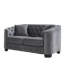 Ensemble de chesterfield 5 places en velours gris à compression pour salon