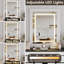 Commode 6 tiroirs avec portes coulissantes et miroir lumineux, pour chambre à coucher ou salon