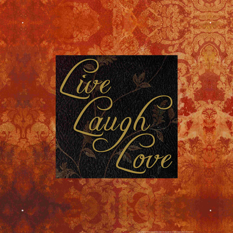 «Live Laugh Love Textile», art textuel sur toile tendue, H 12 po x l 12 po