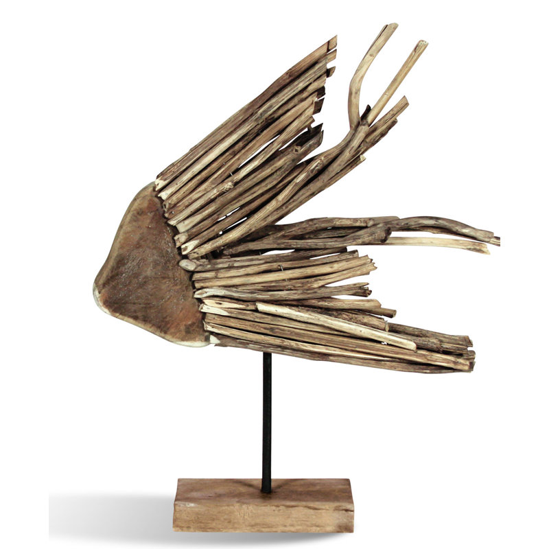 Driftwood Fish On Stand Animals Statue