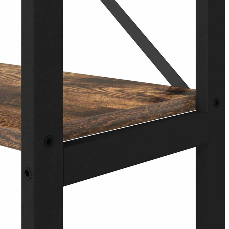 Steel Bookcase, Dark Brown, (5 Shelves) 153cm H x 40cm W x 30cm D