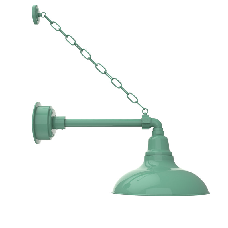 Luminaire de grange d'extérieur à DEL Adesh, H 19 po x l 12 po x P 25 po, Jade