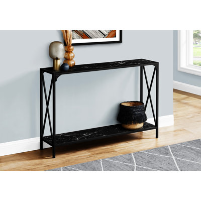 Table d'appoint Callis, console, vestibule, étroit, canapé, salon, chambre à coucher, métal, stratifié