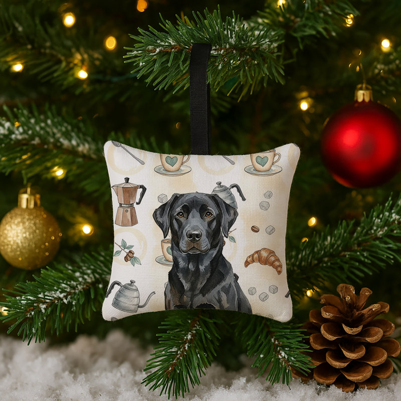 Ornement suspendu en tissu noir 3,5 pi 3,5 pi Labrador Retriever, Labrador Retriever noir