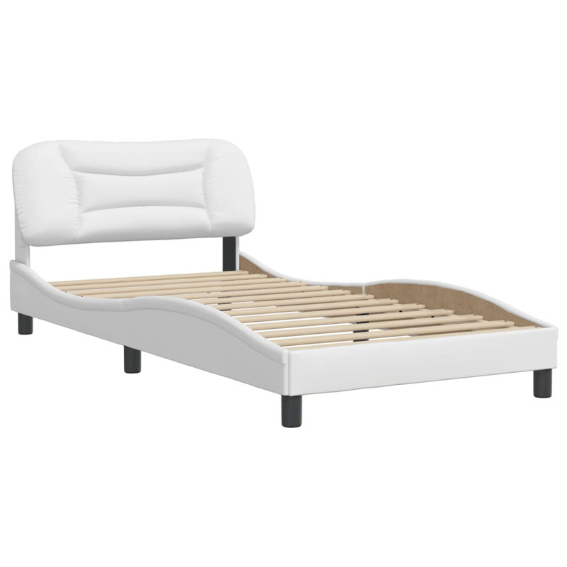 Structure de lit vidaXL sans matelas Hvar blanc 100 x 190 cm, Twin 39,4 x 74,8 pouces, Blanc
