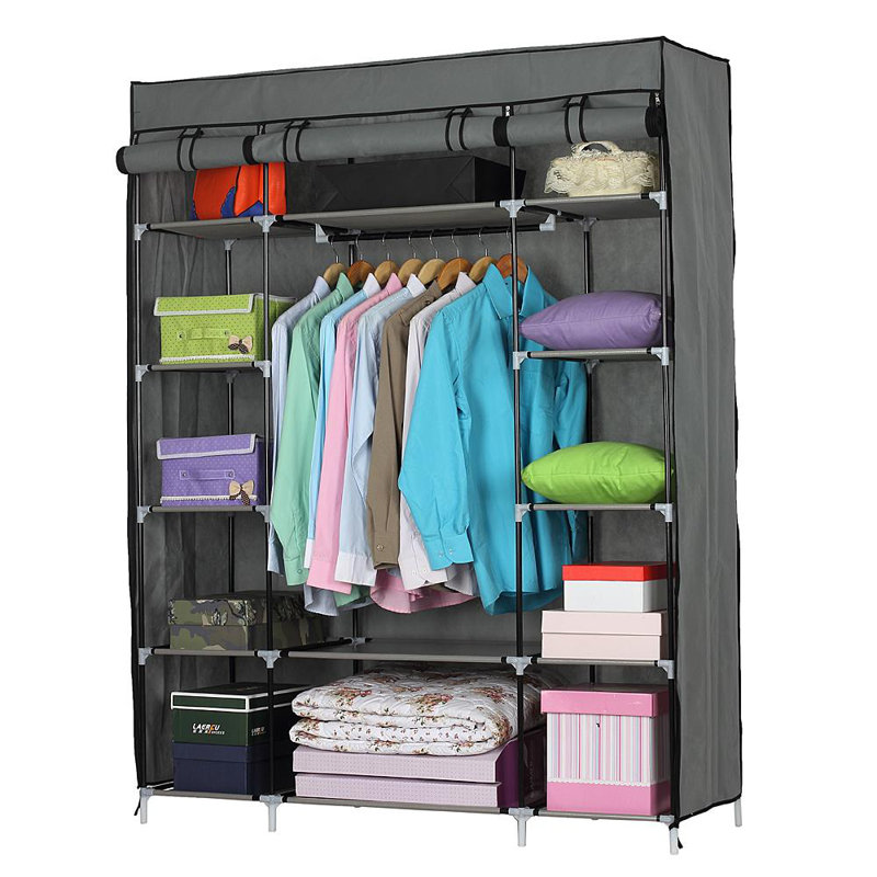 Weesner 52.4'' Portable Wardrobe, Gray