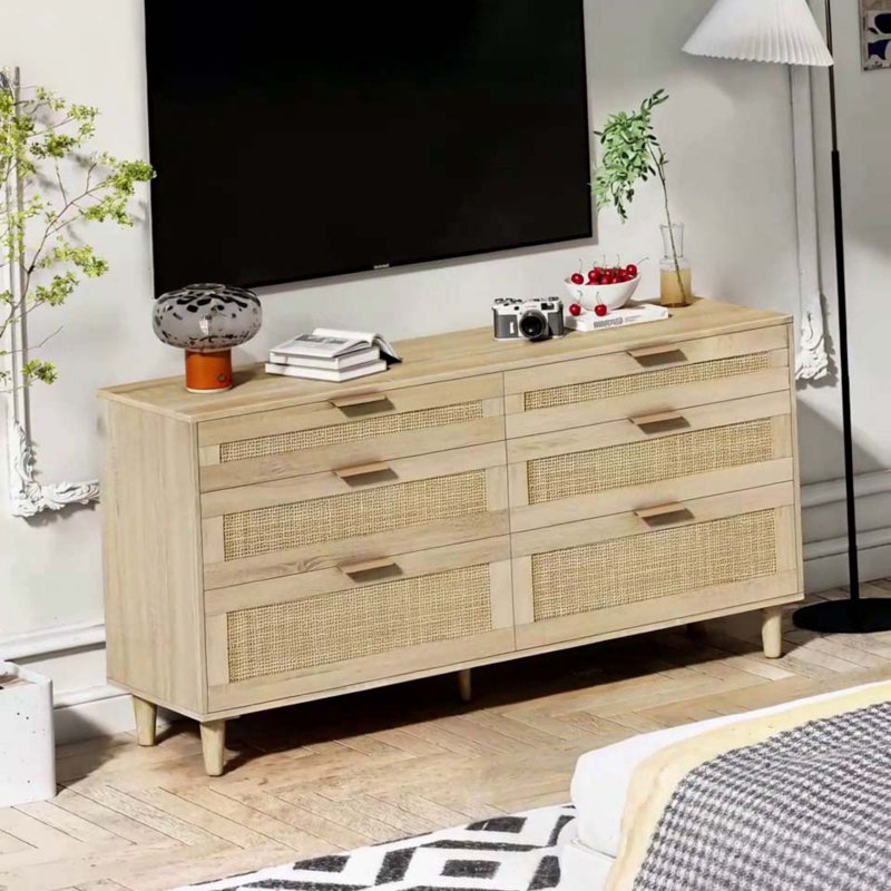 Commode 59 "en rotin avec tiroirs