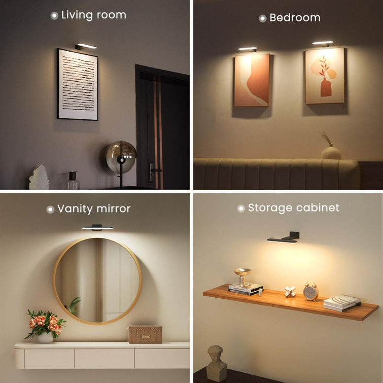 2 Pack LED Wall Light Cordless with Remote,3 Color Temperature