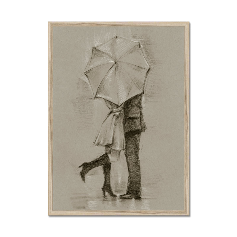 Rainy Day Rendezvous III by Ethan Harper - Print, 80cm H x 55cm W, Natural Picture Framed Paper