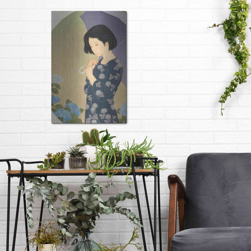 Ajisai »par Sai Tamiya, art mural en métal, H 16 po x l 12 po