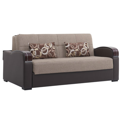 Northerly 74.4 in. Fabric Upholstered 3-Seater Twin 3-in-1 Sleeper Sofa Bed with Storage