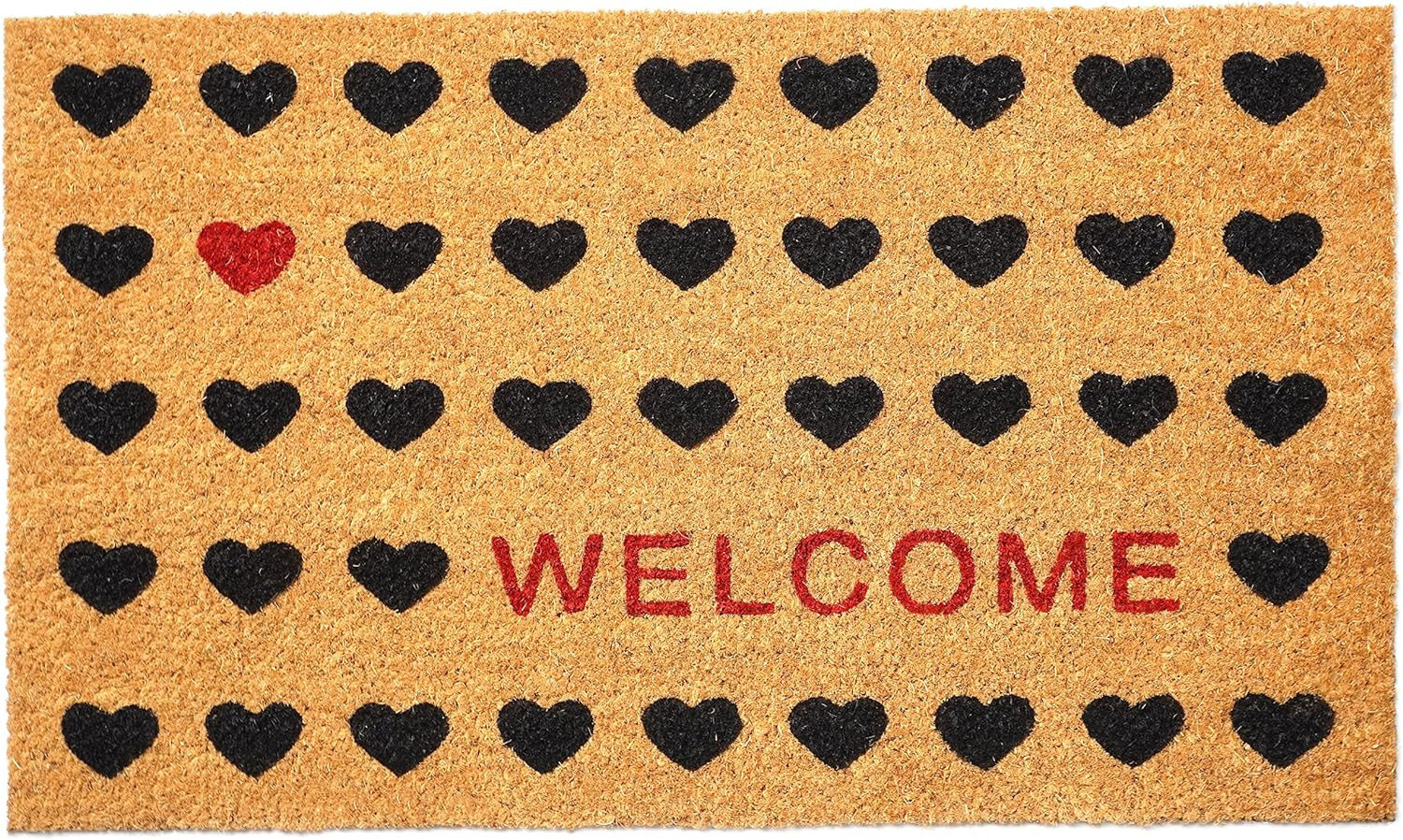 Heart Welcome Non-Slip Doormat, 17" W x 29" L