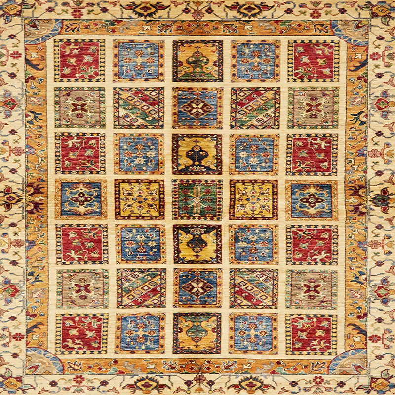 Tapis abstrait moderne 686, Carré 4 pi