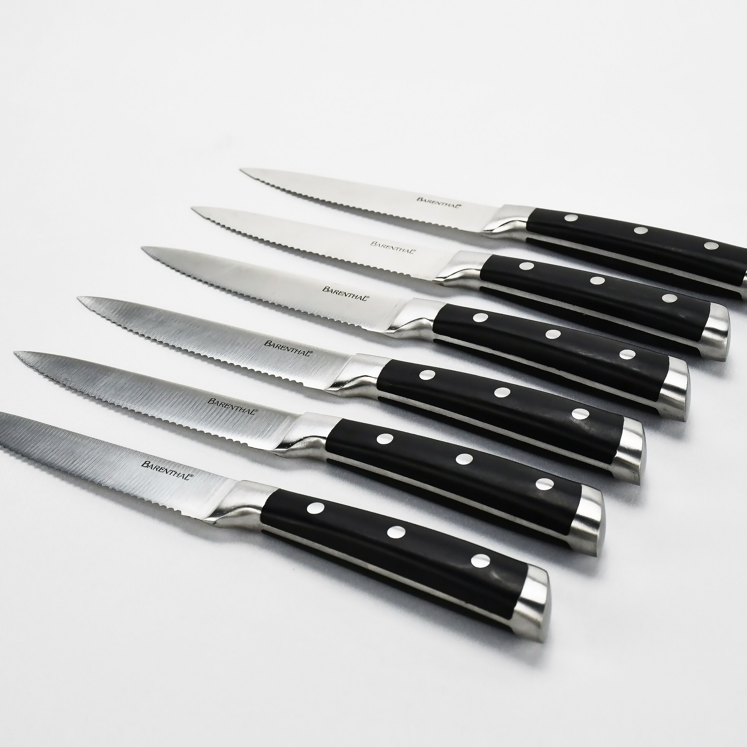 Steak Knives Set of 4,Black And Triple Rivet Fine-Edge Stainless Steel  Sharp Blade Flatware Steak Knife Set,For Restaurant Tableware Kitchen  Camping, Dishwasher Safe