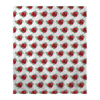 Jeté en soie poinsettia