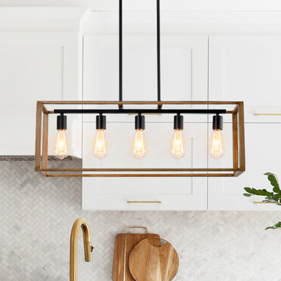 Euan 5-Light kitchen Island Lighting Linear Pendant Light Linear Chandelier for Kitchen Island