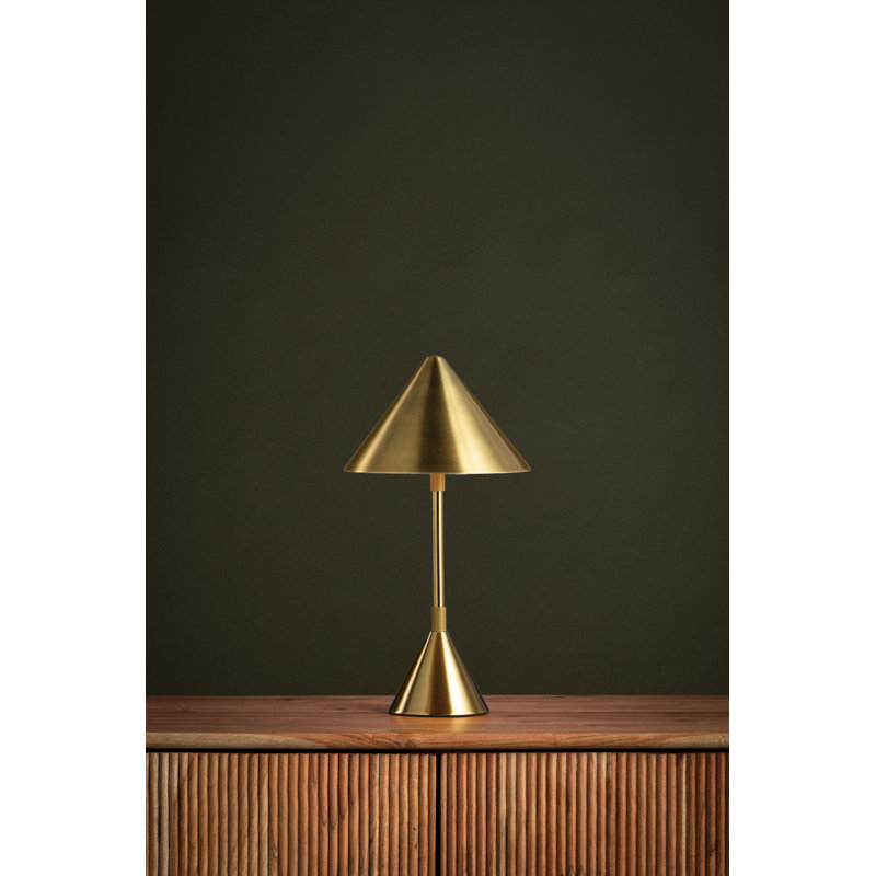 Lampe de table rechargeable en laiton vieilli Salma