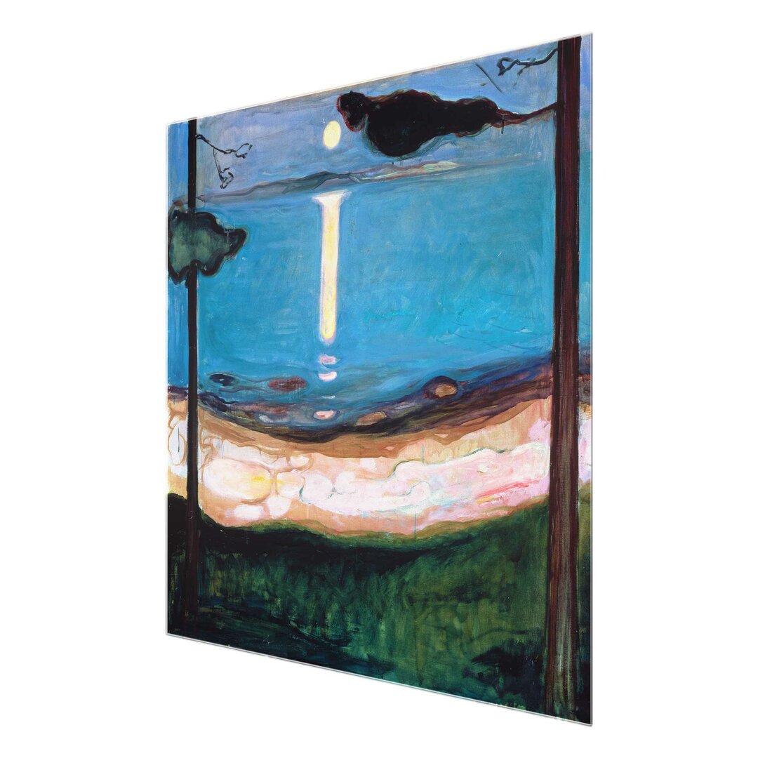 Glasbild Mondnacht von Edvard Munch