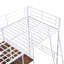 Lit mezzanine simple en métal avec bureau intégré et tablettes