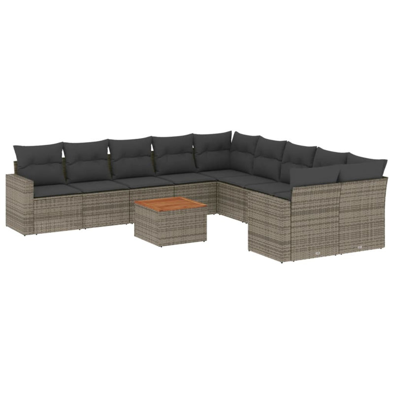  Ensemble de canapé de jardin gris