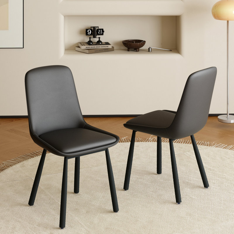 Chaise de salle à manger rembourrée Juvan, Noir
