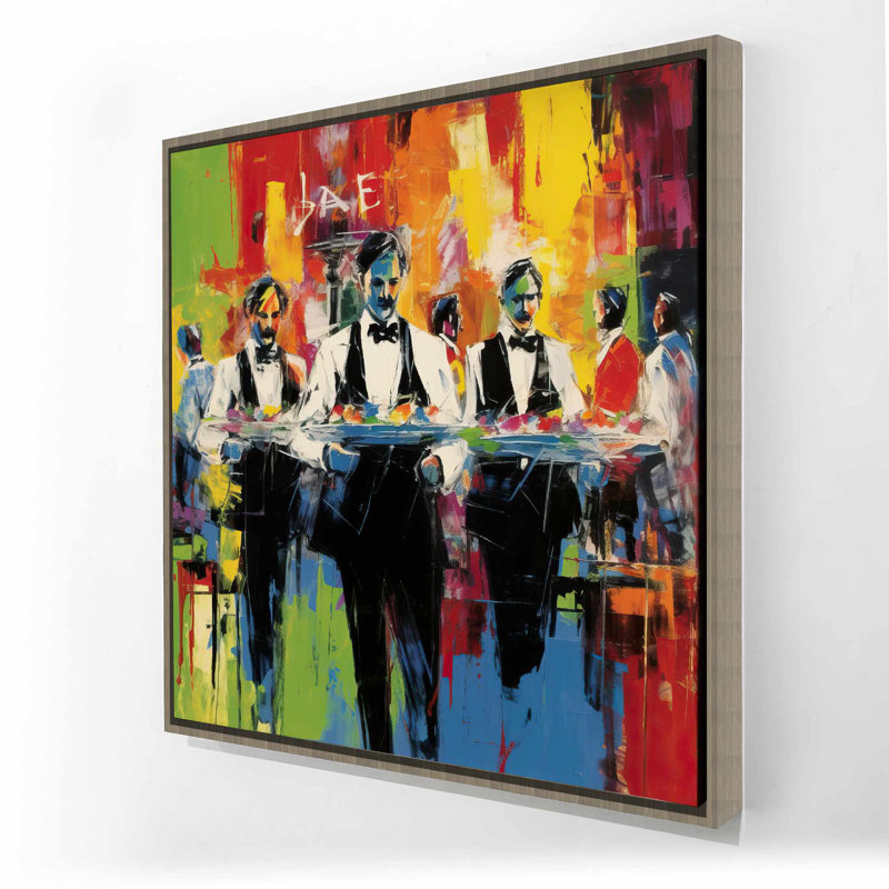 Classic Waiters Abstract Canvas | Contemporary Kitchen Decor