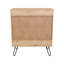 Commodes 3 tiroirs en chêne clair avec pieds en métal, ensemble de 2