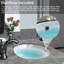 Lavabo de salle de bain encastré en porcelaine vitrifiée ronde avec trop-plein 19,69 "x 15,75" avec trop-plein