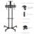 Aivils Black Adjustability Multi Screen Floor Stand Mount for Greater Than 50" with Shelving, Holds up to 50 kg.