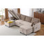  Canapé-lit modulaire escamotable avec grand espace de rangement, deux ports USB et deux porte-gobelets pour le salon-1146477697