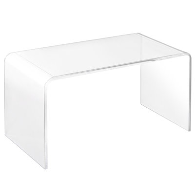 Table basse rectangulaire en acrylique de 32 po de longueur avec cascade de 15 mm d'épaisseur, transparent