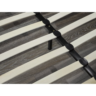 Base de lit tapissier Brassex avec lattes en bois cintré et support sans sommier