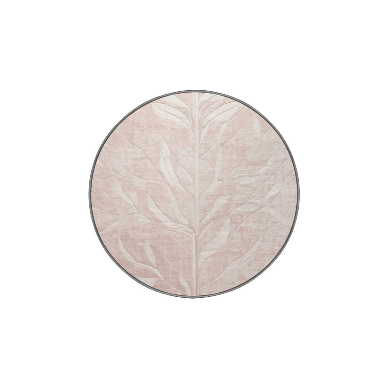Tapis gris lavable à la machine, Rond 8 pi