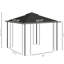 Pavillon de jardin gris avec filet de protection et structure en acier pour arbre de toit double 10 pi x 11,5 pi, gris, jardin, pelouse, cour arrière, terrasse